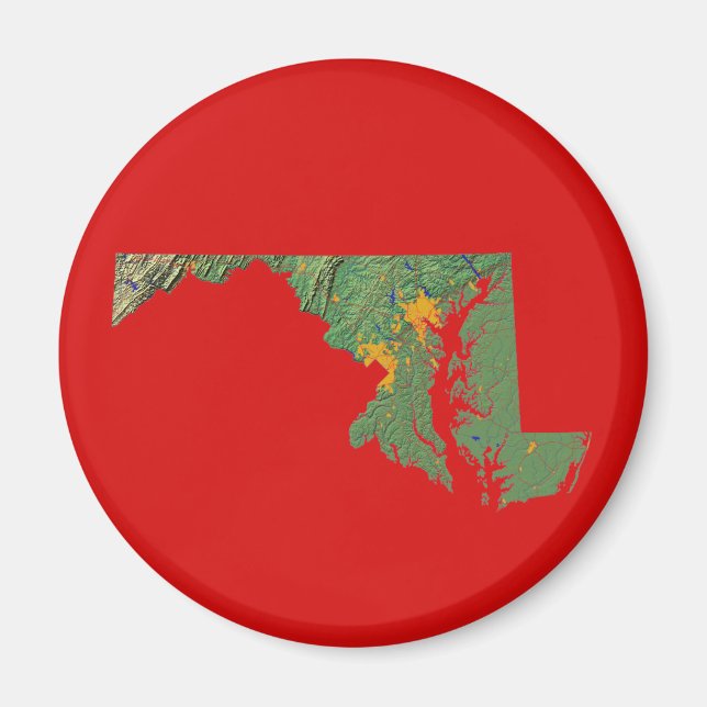 Imán Mapa de Maryland (Frente)