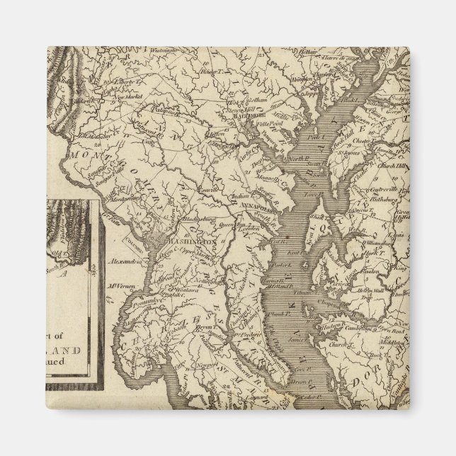 Imán Mapa de Maryland por Arrowsmith (Frente)