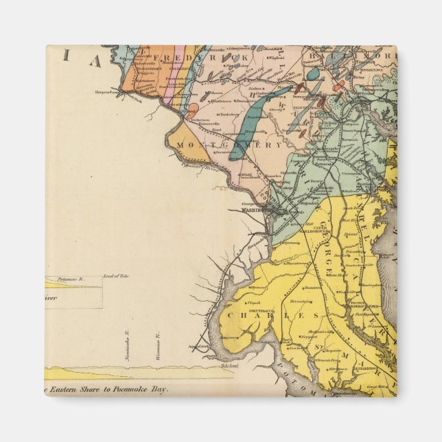 Imán Mapa de Maryland y el Distrito de Columbia (Frente)