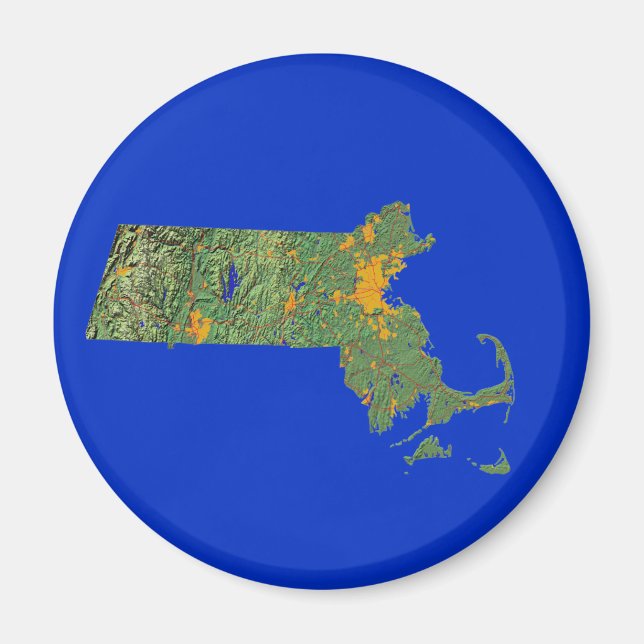 Imán Mapa de Massachusetts (Frente)