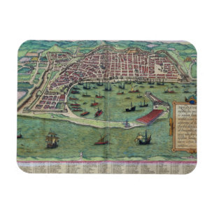 Imán Mapa de Messina, de "Civitates Orbis Terrarum"
