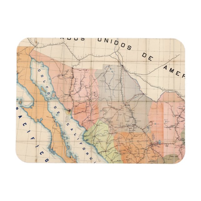 Imán Mapa de México (Carta de Comunicaciones) (Horizontal)