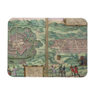 Imán Mapa de México y de Cuzco, de 'Civitates Orbis Ter