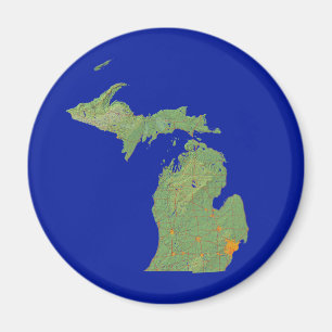 Imán Mapa de Michigan