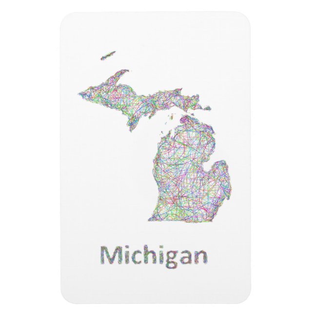 Imán Mapa de Michigan (Vertical)