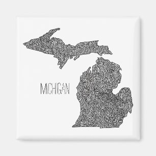 Imán Mapa de Michigan