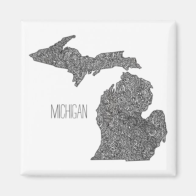 Imán Mapa de Michigan (Frente)