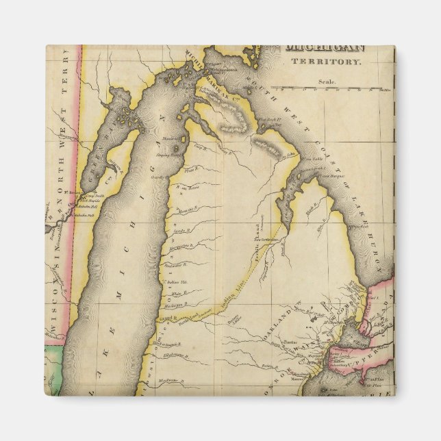 Imán Mapa De Michigan (Frente)