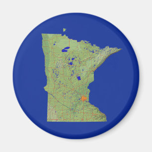 Imán Mapa de Minnesota Magnet