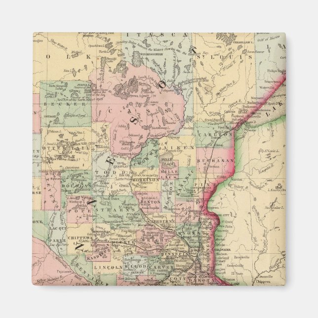 Imán Mapa de Minnesota por Mitchell (Frente)