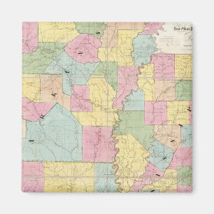 Imán Mapa de Mississippi, Louisiana y Arkansas