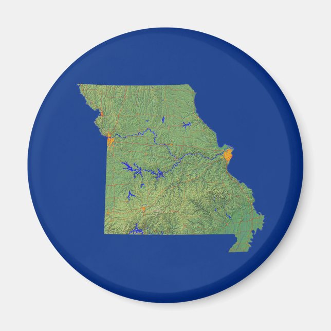 Imán Mapa de Missouri (Frente)
