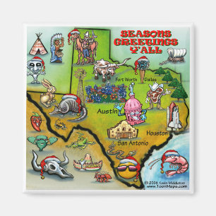 Imán Mapa de Navidades de TEXAS