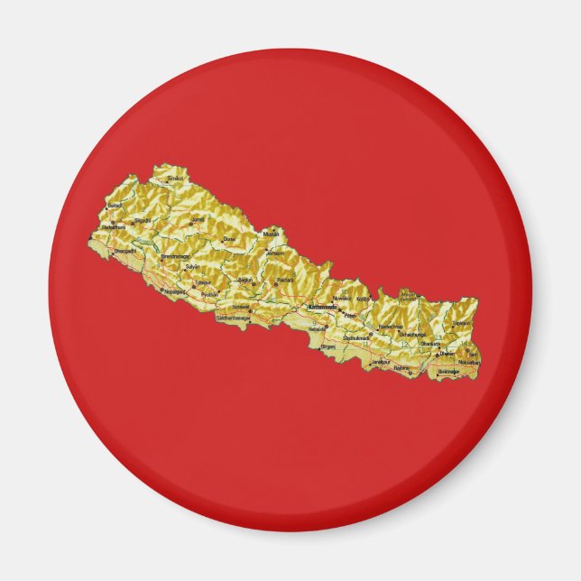 Imán Mapa de Nepal (Frente)