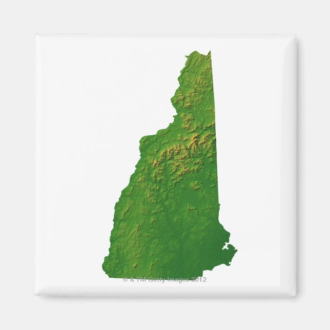 Imán Mapa de New Hampshire (Frente)
