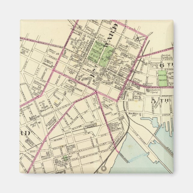 Imán Mapa de New Haven (Frente)