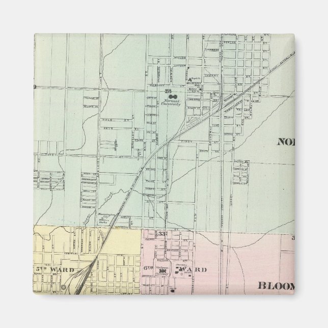 Imán Mapa de normal, Bloomington (Frente)