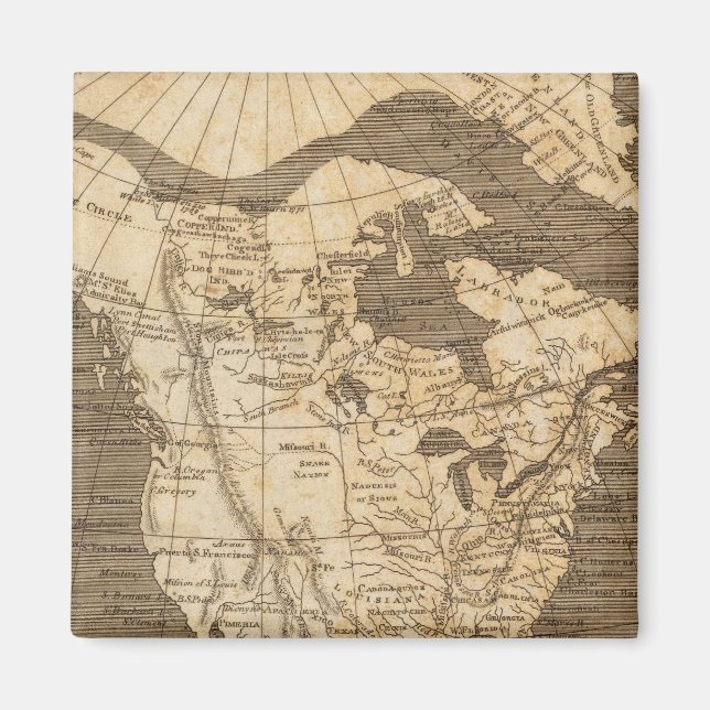 Imán Mapa de Norteamérica por Arrowsmith (Frente)