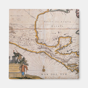 Imán Mapa de Nueva España  Nueva Galicia y Guatemala, 1