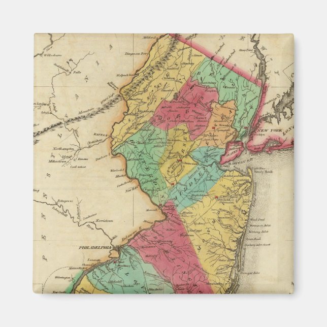 Imán Mapa De Nueva Jersey (Frente)