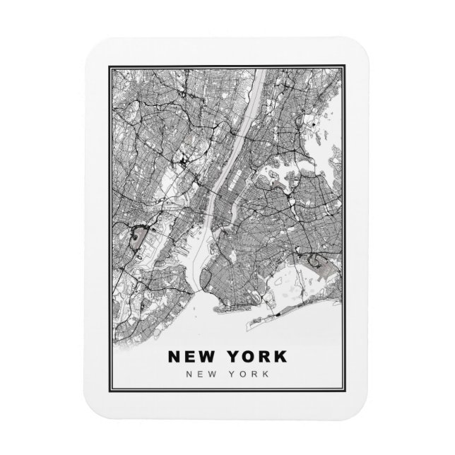 Imán Mapa de Nueva York (Vertical)