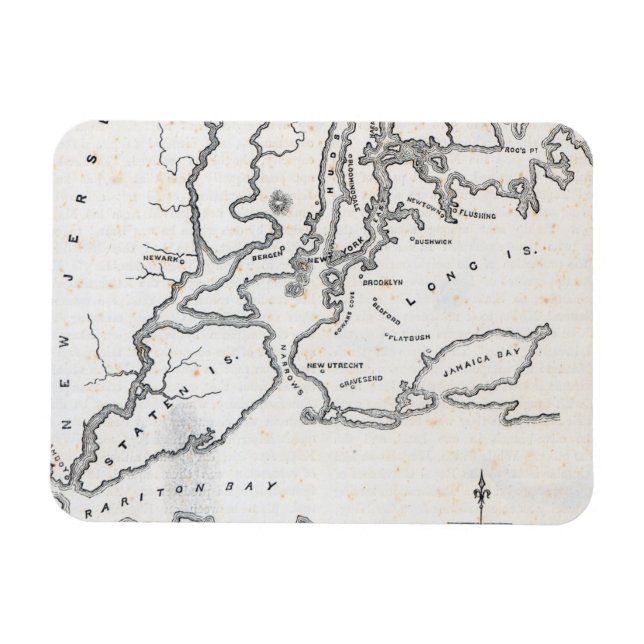 Imán Mapa de Nueva York y sus alrededores (Horizontal)