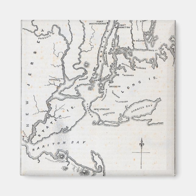 Imán Mapa de Nueva York y sus alrededores (Frente)