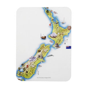 Imán Mapa de Nueva Zelanda