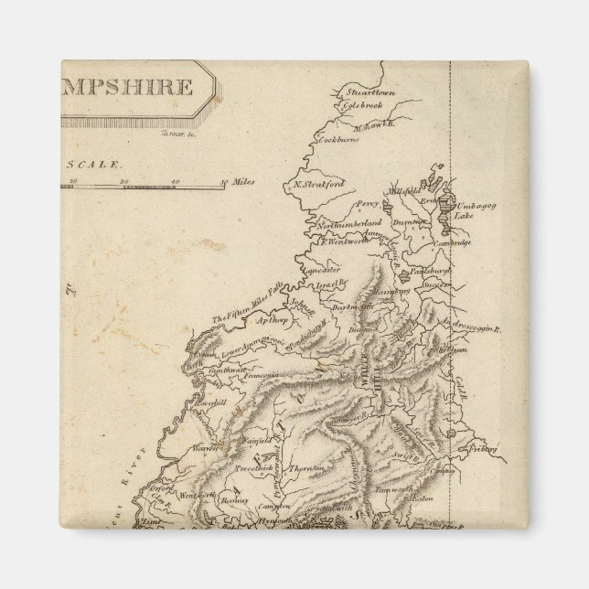 Imán Mapa de Nuevo Hampshire por Arrowsmith (Frente)