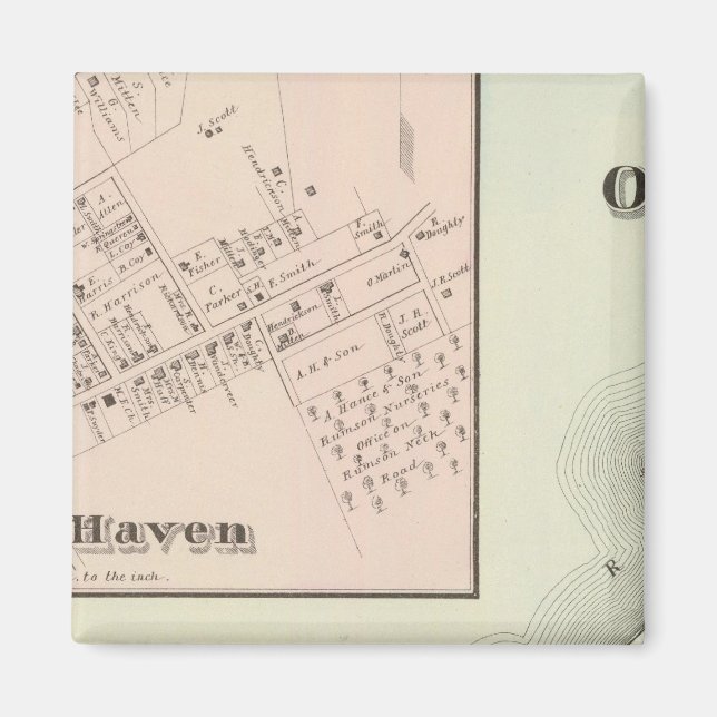 Imán Mapa de Oceanic and Fair Haven, NJ (Frente)