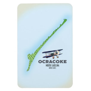 Imán Mapa de Ocracoke North Carolina USA