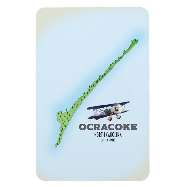 Imán Mapa de Ocracoke North Carolina USA (Vertical)