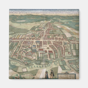 Imán Mapa de Odense, de "Civitates Orbis Terrarum"