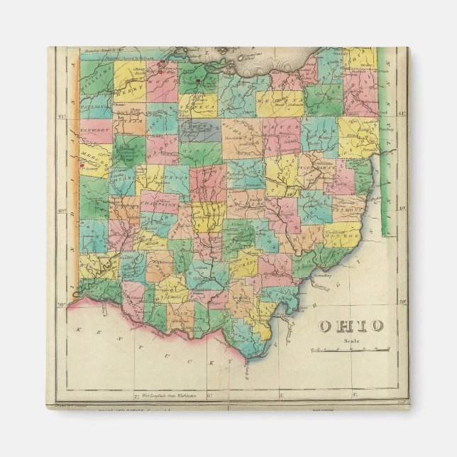 Imán Mapa De Ohio (Frente)