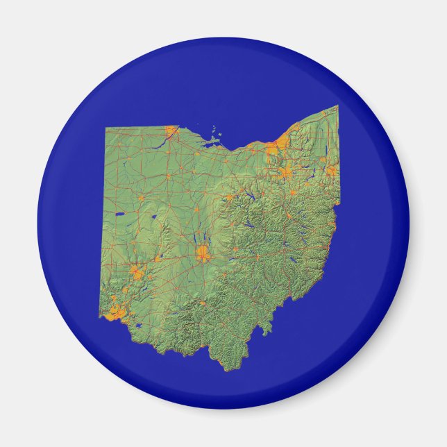 Imán Mapa de Ohio (Frente)