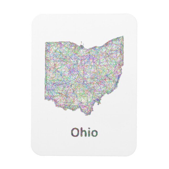 Imán Mapa de Ohio (Vertical)