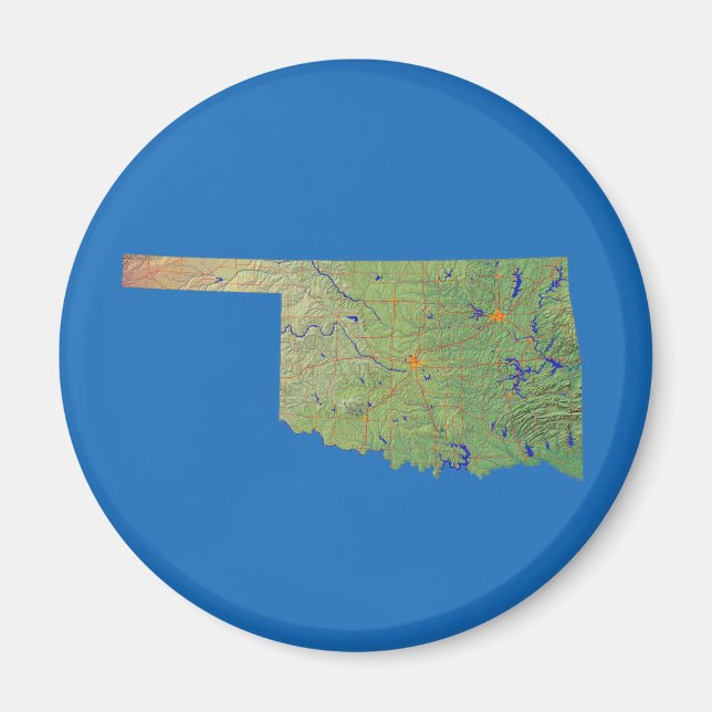 Imán Mapa de Oklahoma Magnet (Frente)