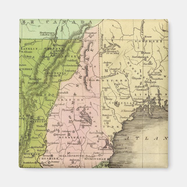 Imán Mapa de Olney de Estados del Este (Frente)