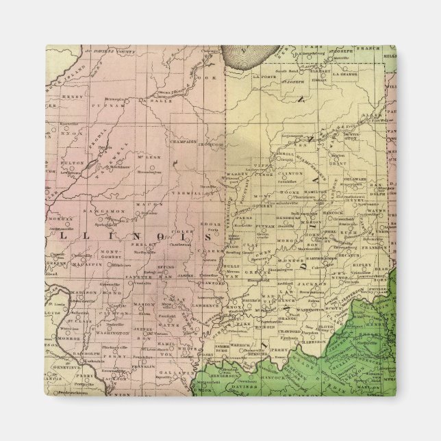 Imán Mapa de Olney de Estados Occidentales (Frente)