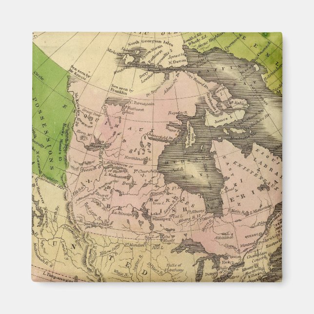 Imán Mapa de Olney de Norteamérica (Frente)