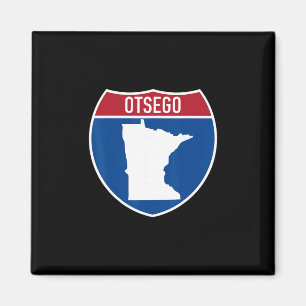 Imán Mapa de Otsego Minnesota Señal de Recuerdo de Carr