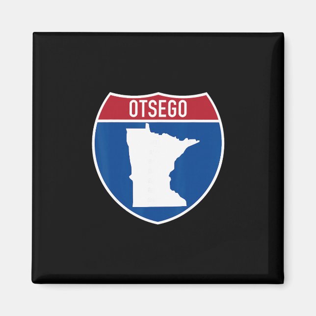 Imán Mapa de Otsego Minnesota Señal de Recuerdo de Carr (Frente)