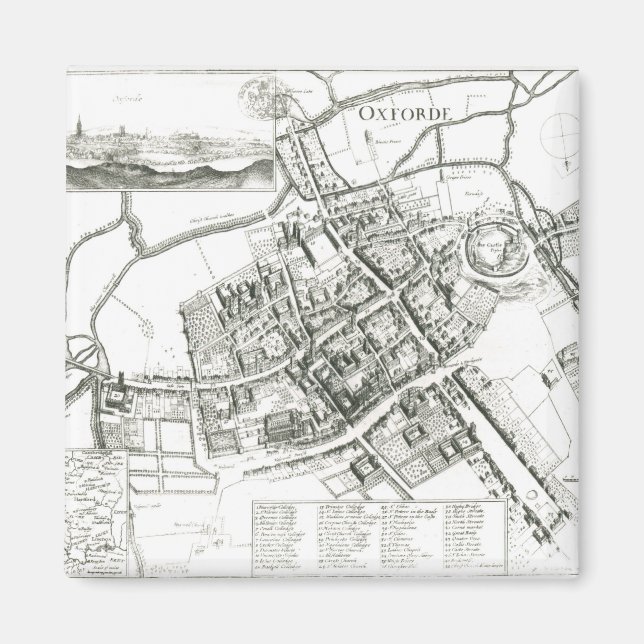 Imán Mapa de Oxford, 1643 (Frente)