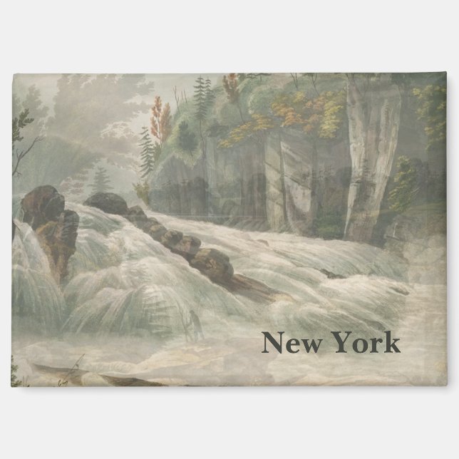 Imán Mapa de paisajes de Nueva York (Anverso)
