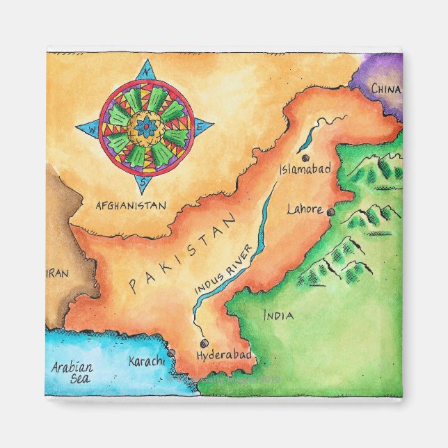 Imán Mapa de Pakistán (Frente)