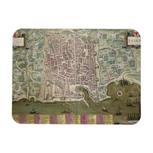 Imán Mapa de Palermo, de 'Civitates Orbis Terrarum' por