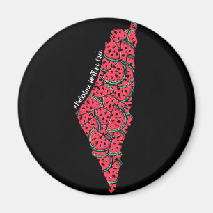 Imán Mapa de Palestina lleno de sandías   Palestina lib