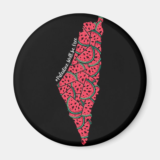 Imán Mapa de Palestina lleno de sandías | Palestina lib (Frente)