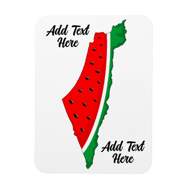 Imán Mapa de Palestina sandía símbolo de la libertad (Vertical)