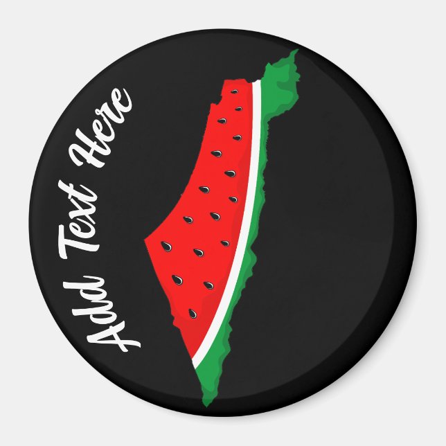 Imán Mapa de Palestina sandía símbolo de la libertad (Frente)